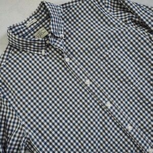 J. Crew Sz M Slim Fit Blue and White Checkered Casual Button Down Shirt